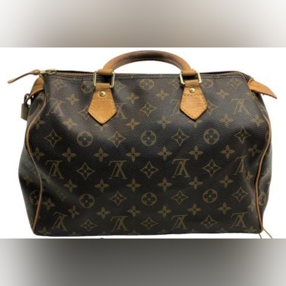 Louis Vuitton Speedy 30 Brown Monogram Coated Canvas Satchel Handbag - Picture 8 of 8